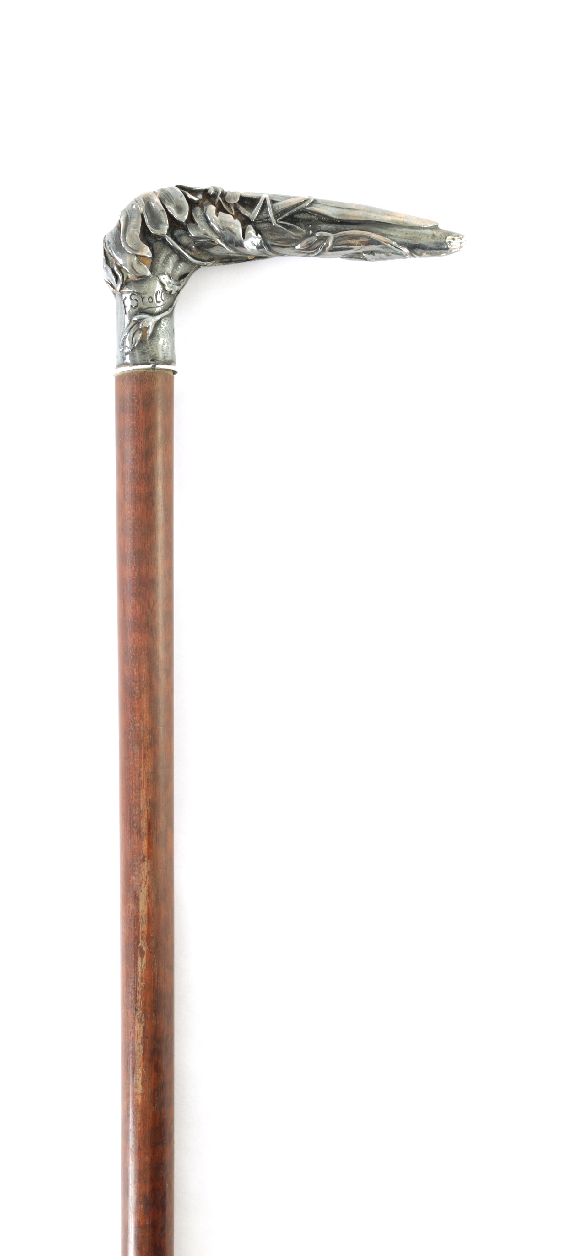 Antique silver-coloured handled walking cane sold by Hutchinson Scott