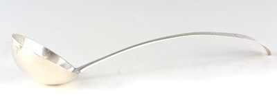 Lot 227 - A GEORGE III SILVER BRIGHT CUT "STAR" SOUP LADLE