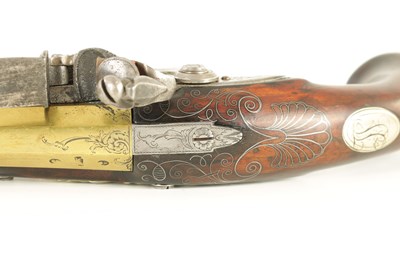 Lot 284 - A FINE GEORGE III BRASS BARRELED FLINTLOCK PISTOL BY KETLAND & CO