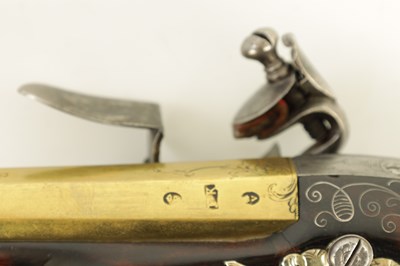 Lot 284 - A FINE GEORGE III BRASS BARRELED FLINTLOCK PISTOL BY KETLAND & CO