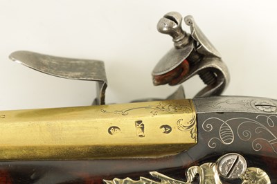 Lot 284 - A FINE GEORGE III BRASS BARRELED FLINTLOCK PISTOL BY KETLAND & CO