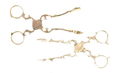 Lot 216 - TWO PAIRS OF MID 18TH CENTURY SUGAR NIPS