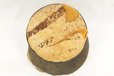 Lot 424 - A 19TH CENTURY ELEPHANTS FOOT STOOL