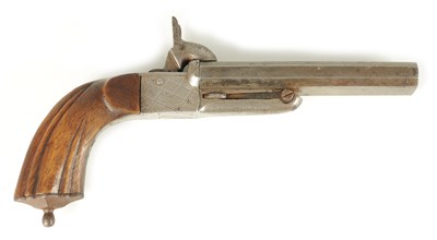 Lot 273 - A 19TH CENTURY DOUBLE BARREL PERCUSSION POCKET PISTOL