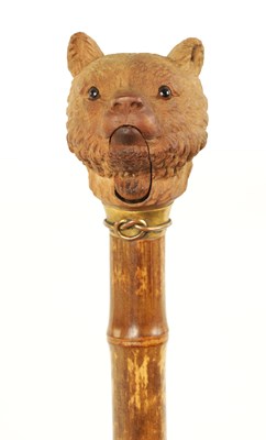 Lot 311 - AN EARLY 20TH CENTURY BLACK FOREST NOVELTY PARASOL/WALKING STICK