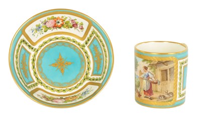 Lot 33 - A LATE 18TH CENTURY SÈVRES PALE-BLUE GROUND CABINET CUP AND SAUCER