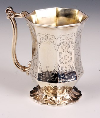Lot 261 - A MID 19TH CENTURY HEXANGONAL SHAPED SILVER...