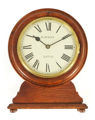 Lot 833 - HAWKES, ASTON. LATE 19TH CENTURY OAK CASED CHAIN DRIVEN FUSEE LIBRARY CLOCK