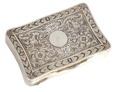 Lot 387 - AN ITALIAN SILVER FIAT ENAMEL AND SILVER SNUFF BOX