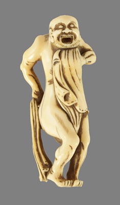 Lot 42 - A 19TH CENTURY JAPANESE IVORY NETSUKE