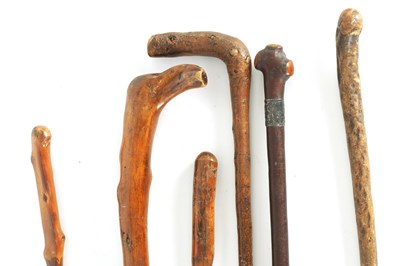Lot 11 - A COLLECTION OF SIX 19TH CENTURY WALKING CANES
