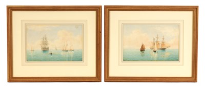 Lot 385 - WILLIAM FREDERICK SETTLE OF HULL (1821 - 1897) - A PAIR OF MARINE WATERCOLOURS
