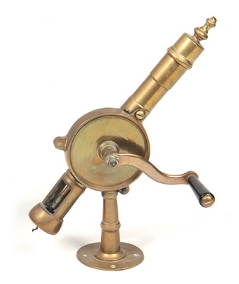 Lot 623 - A 19TH CENTURY CAST BRASS BAR CORKSCREW