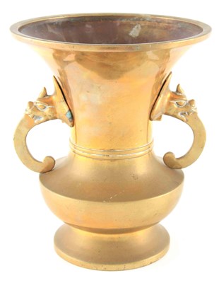 Lot 73 - A 19TH CENTURY CHINESE BRASS VASE