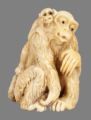Lot 90 - A JAPANESE MEIJI PERIOD IVORY OKIMONO