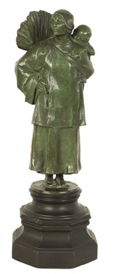Lot 550 - CHARLES LEONARD HARTWELL RA (1873-1951) AN EARLY 20TH CENTURY PATINATED GREEN BRONZE FIGURE