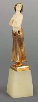 Lot 533 - AN ART DECO GILT BRONZE AND IVORY FIGURE