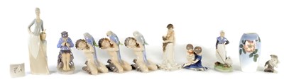Lot 54 - A GROUP OF EIGHT ROYAL COPENHAGEN FIGURE GROUPS