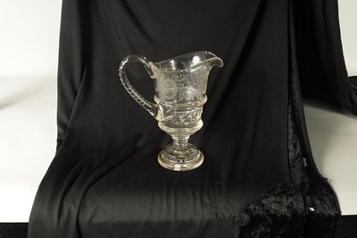 Lot 26 - A 19TH CENTURY CUT GLASS WATER JUG POSSIBLY IRISH