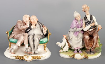 Lot 115 - TWO 20TH CENTURY CAPODIMONTE NAPLES FIGURINES SIGNED  BY GIUSEPPE G CALLE