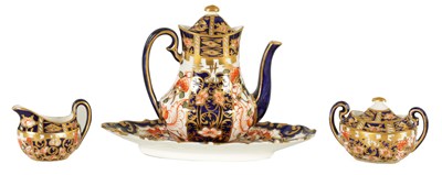 Lot 100 - A 19TH CENTURY ROYAL CROWN DERBY MINIATURE TEASET