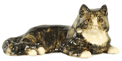 Lot 155 - A JENNY WINSTANLEY CERAMIC CAT WITH GLASS EYES