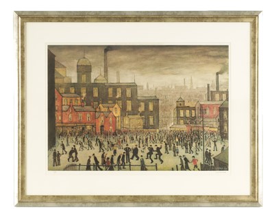 Lot 444 - L.S. LOWRY R.A. (BRITISH 1887-1976) "OUR TOWN" 20TH CENTURY LIMITED EDITION SIGNED PRINT