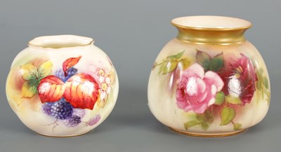 Lot 71 - TWO ROYAL WORCESTER PORCELAIN VASES