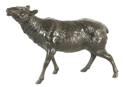 Lot 285 - A JAPANESE MEIJI PERIOD BRONZE SCULPTURE