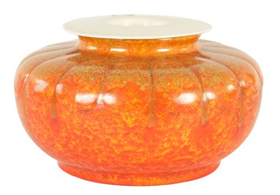 Lot 126 - A LARGE LANCASTRIAN POTTERY PUMPKIN VASE