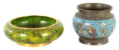 Lot 265 - TWO CHINESE CLOISONNE ITEMS