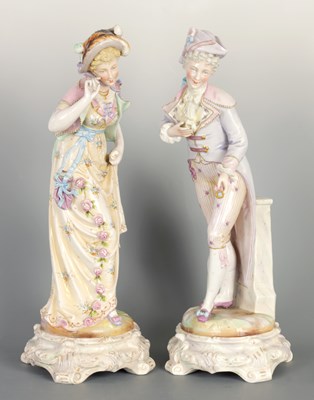 Lot 53 - A PAIR OF CONTINENTAL PORCELAIN FIGURES