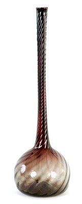 Lot 33 - A 19TH CENTURY TALL LONG NECKED BOTTLE VASE