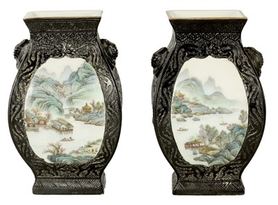 Lot 275 - A PAIR OF CHINESE REPUBLIC PORCELAIN VASES
