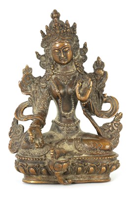 Lot 272 - A 19TH CENTURY CHINESE BRONZE BUDDHA