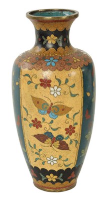 Lot 221 - A MEIJI PERIOD OVOID CLOISONNE VASE