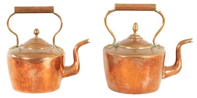 Lot 550 - TWO 19TH CENTURY COPPER KETTLES