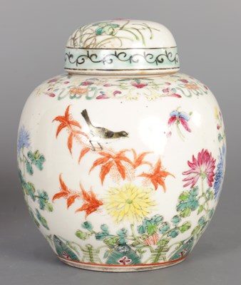 Lot 191 - A 19TH CENTURY CHINESE FAMILLE ROSE GINGER JAR