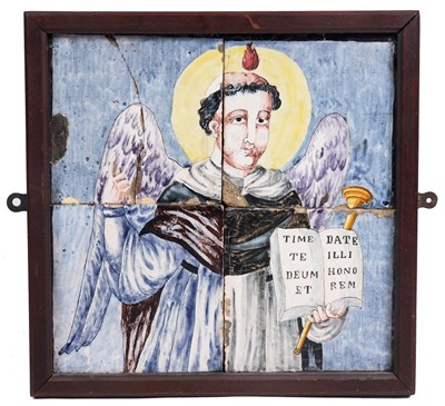 Lot 48 - A 17TH CENTURY ITALIAN MAJOLICA POLYCHROME...