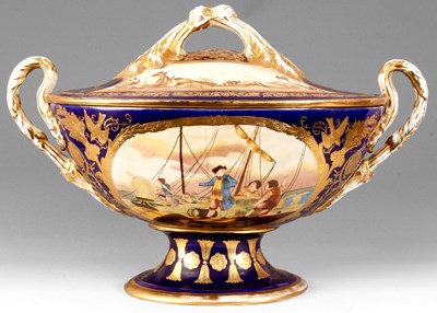 Lot 58 - A 20TH CENTURY COPY OF A SEVRES STYLE SOUP...