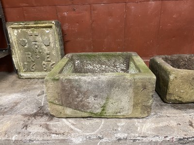 Lot 1175 - A 19TH CENTURY STONE TROUGH