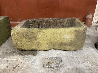 Lot 1201 - A 19TH CENTURY STONE TROUGH.
