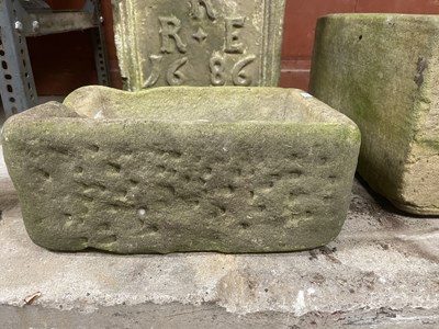 Lot 1406 - A SMALL 19TH CENTURY STONE TROUGH