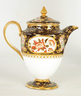 Lot 72 - A 19TH CENTURY WEDGWOOD MINIATURE PORCELAIN COFFEE POT