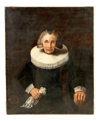Lot 752 - AN 18TH CENTURY DUTCH PORTRAIT OF A LADY