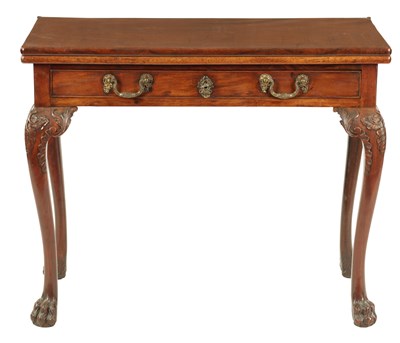 Lot 901 - A FINE GEORGE III MAHOGANY CHIPPENDALE CARD TABLE