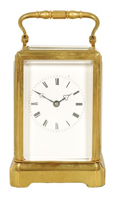 Lot 689 - HENRY CAPT, GENEVE.  A RARE 19TH CENTURY STRIKING CARRIAGE CLOCK WITH RARE PIVOTED DETENT ESCAPEMENT
