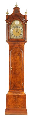 Lot 800 - WILLIAM JAMES MILLER, LOMBARD STREET, LONDON.  A GEORGE II BUR WALNUT LONGCASE CLOCK