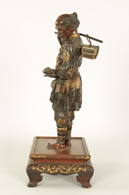 Lot 225 - A FINE JAPANESE MEIJI PERIOD BRONZE AND GILT DECORATED FIGURE BY MIYAO OF LARGE SIZE