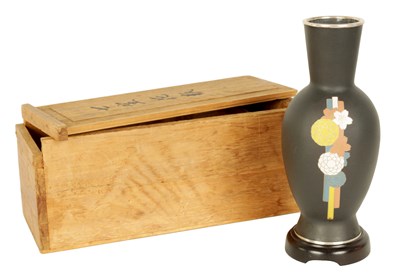 Lot 103 - A CHINESE CLOISONNÉ VASE ON STAND